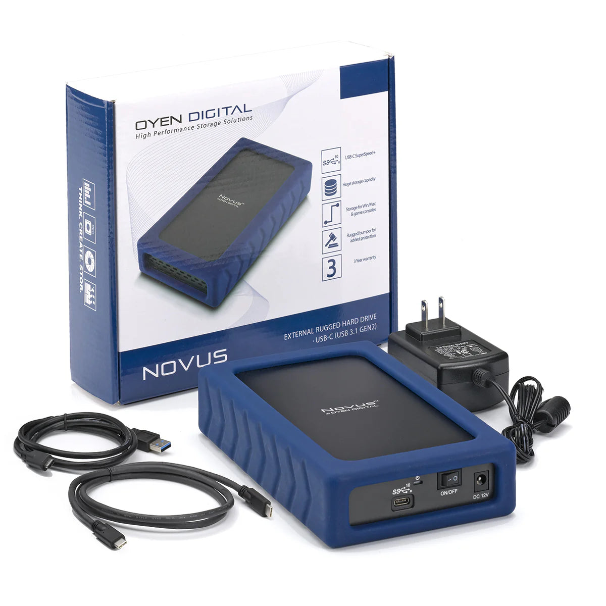 Novus 8TB External USB-C Rugged Desktop Hard Drive